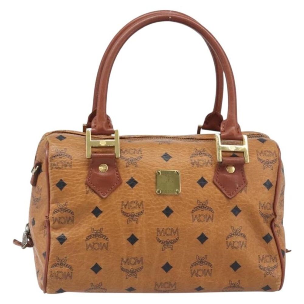 MCM Visetos Logogramme Leather Brown Leather Handbag
